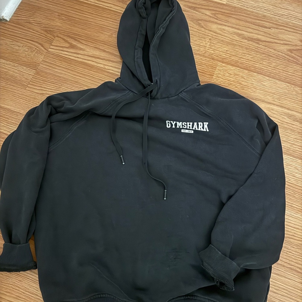 Gymshark Black Pullover Hoodie with White Logo